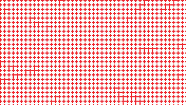 Seamless pattern with red crosses on a white background. abstract geometric wallpaper design, minimalist vector illustration