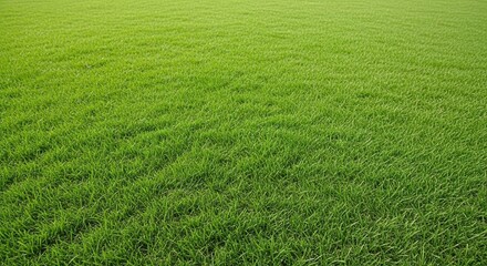 Obraz premium Lush green grass field under soft natural lighting with a smooth texture and vibrant color