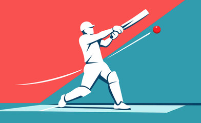 Naklejka premium the sketch of a cricket player