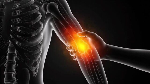 3D Medical Animation of Elbow Joint Pain and Inflammation