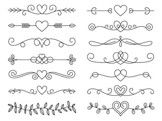 Obraz premium Divider Set Featuring Retro Line Text Page Separators and Decorative Borders for Classic Design, Editorial Layout, Invitations, Certificates and Elegant Vector Illustration