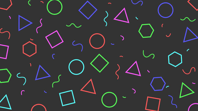 Abstract Colorful Geometric Shapes Pattern Backgrounds