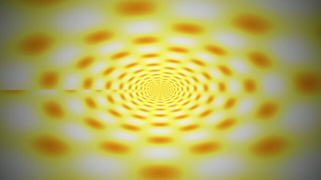 Abstract optical illusion with radiating concentric circles in warm hues