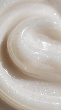 Closeup shots of a creamy texture being meticulously mixed with a spoon, perfect visuals for cooking demonstrations