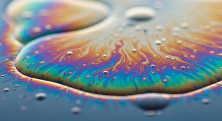 Fototapeta premium Colorful abstract oil spill pattern on water surface