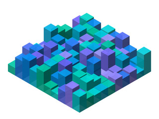 Obraz premium Vibrant Cubic Grid Pattern Vector Art Poster