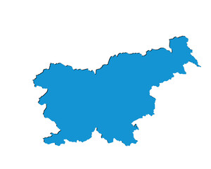 Fototapeta premium Map of Slovenia, sign silhouette. World Map Globe. Vector Illustration isolated on white background. Europe continent.