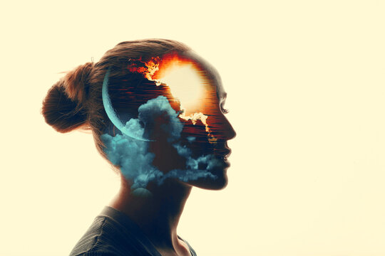 Circadian rhythm and human biorhythms. Day and night sleep and wake. Mental health and insomnia internal clock rhythms and jet lag concept.