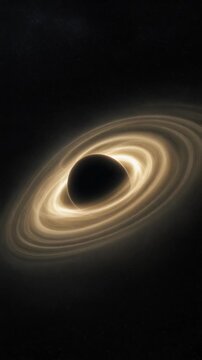 Cinematic Black Hole with Glowing Accretion Disk Generative AI