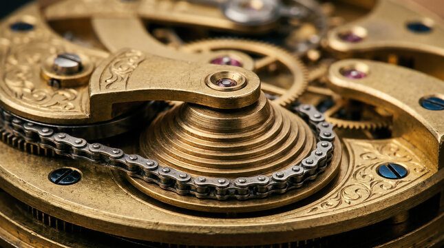 Fusee Chain and Cone Mechanism from an Antique Pocket Watch