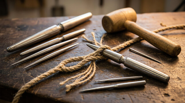 Rope Splicing Fid Tools and Marlinspike for Rigging Work
