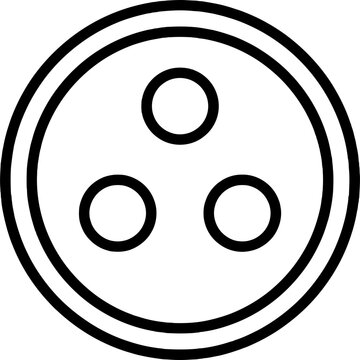 Minimalistic round wooden deadeye three holes outline icon