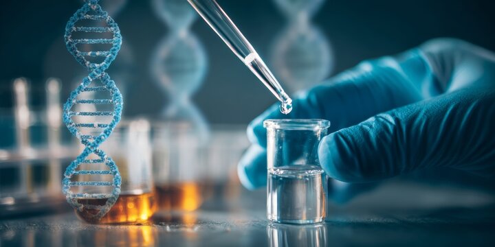 A scientist working in a laboratory with DNA sequencing equipment.