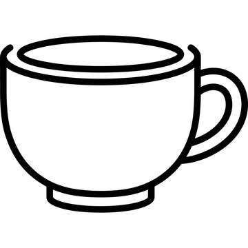Minimalistic small cup of red bole size outline icon