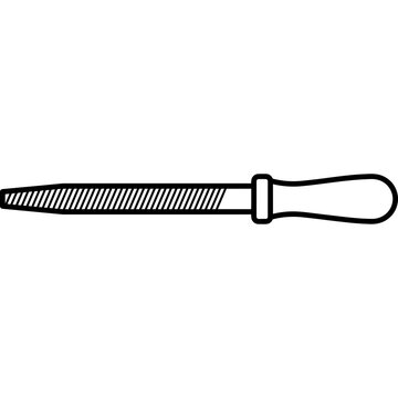Minimalistic fine file for type width justification outline icon