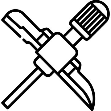Minimalistic adjustable pipe bowl reamer outline icon