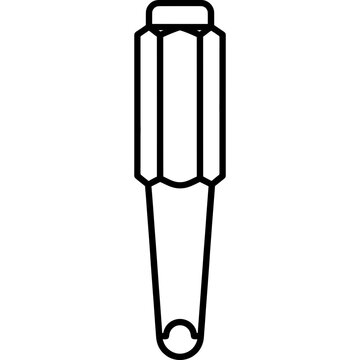 Minimalistic nail set punch with cupped tip outline icon