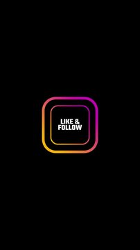 Social Media Intro Outro Template Animation for vertical videos with Like and Follow Text