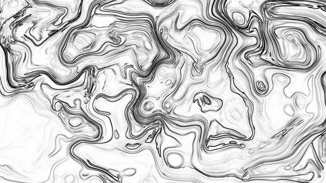 Sophisticated abstract composition featuring flowing monochrome lines and organic fluid patterns. The balanced contrast and smooth movement create a timeless, elegant background ideal for luxury brand