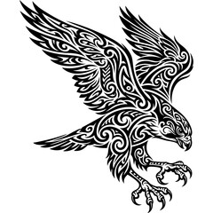 Obraz premium Tribal tattoo style hawk