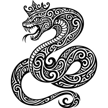 Tribal tattoo style basilisk