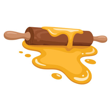 Rolling pin for shape and flatten dough vector illustration kitchen baking tool design element ideal for pastry cooking and food preparation themes