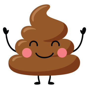 Turd character concept cute funny jumping style vector hand drawn cartoon kawaii illustration icon isolated on white background
