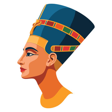Vector icon of cleopatra head in cartoon style isolated on white background ideal for web design and ancient egypt artwork concepts