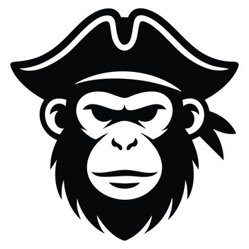 Vector illustration monkey pirate sea logo template design perfect for adventure emblem ocean branding treasure hunt theme and gaming mascot