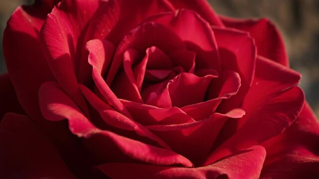 Close-up of a vibrant red rose in full bloom, capturing its beauty.