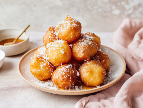 Loukoumades (or lokma) are traditional Greek doughnuts consisting of bite-sized, fluffy dough balls that are deep-fried until golden and crispy