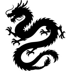 Naklejka premium Solid black silhouette of serpent