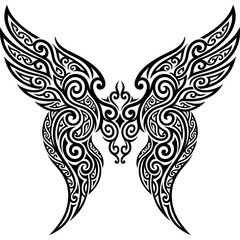 Fototapeta premium Tribal tattoo style angel