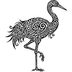 Fototapeta premium Tribal tattoo style crane