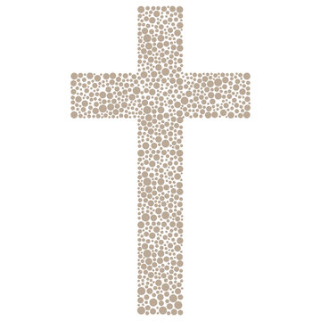 Gold cross. Golden Christian cross vector illustration