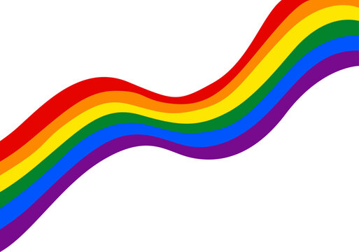 Franja ondulada con los colores del arco&iacute;ris para el mes del orgullo lgbtq
