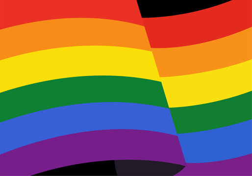 Primer plano de una bandera del arco&iacute;ris del orgullo lgbtq ondeando con pliegues