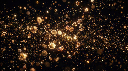 Naklejka premium Vibrant Golden Sparkles and Glittering Bokeh Effect for Festive Designs