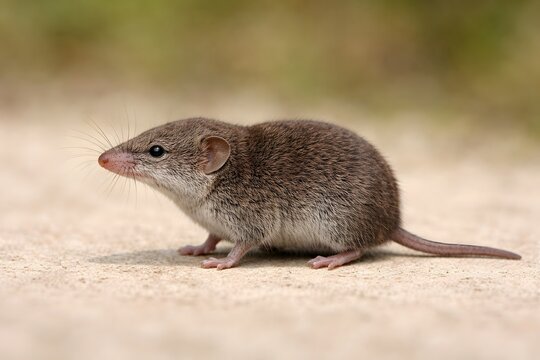 Least shrew (Cryptotis parva) macro wildlife and scientific research concept