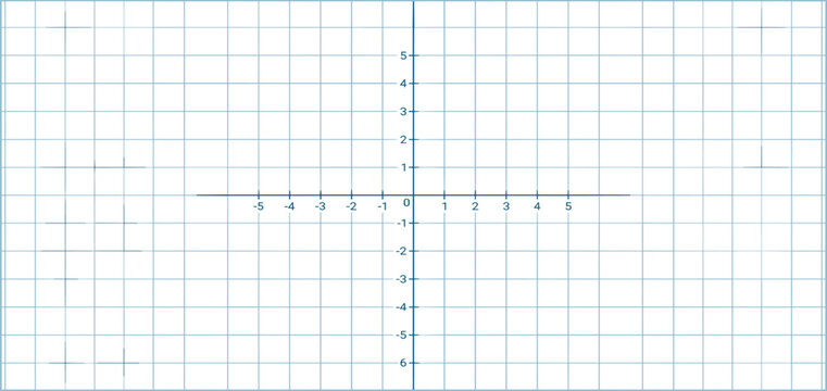 A grid graph with Cartesian coordinates for plotting mathematical functions, data visualization, and geometry education