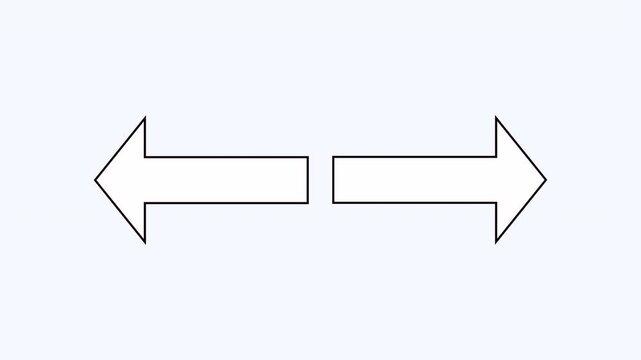 Two white arrows pointing in opposite directions. Ideal for business concepts, decision making, navigation, and contrasting ideas visuals.