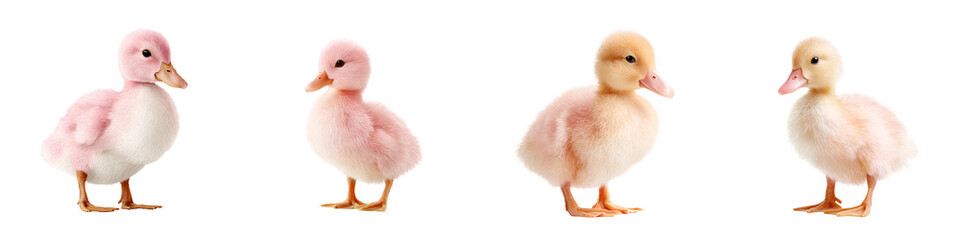 Fototapeta premium Cute Pastel Duckling Collection: Soft Colors, Adorable Baby Animals