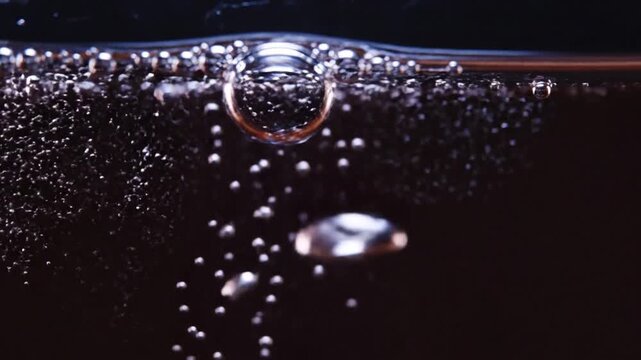 Bubbles Rising in Liquid: Close-up of effervescent bubbles ascending gracefully in a liquid, showcasing the simple beauty of physics and the dance of tiny spheres. 