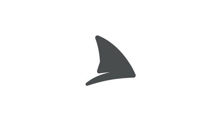 Fototapeta premium A gray abstract form, possibly a stylized arrow or sail, against a white background