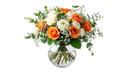 Obraz premium A vibrant bouquet of roses in a glass vase, perfect for gifting