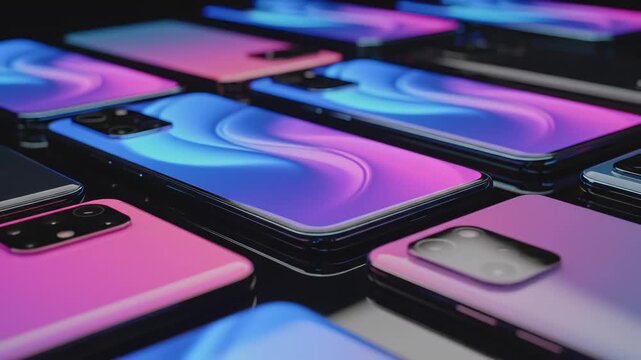 Smartphones with colorful displays