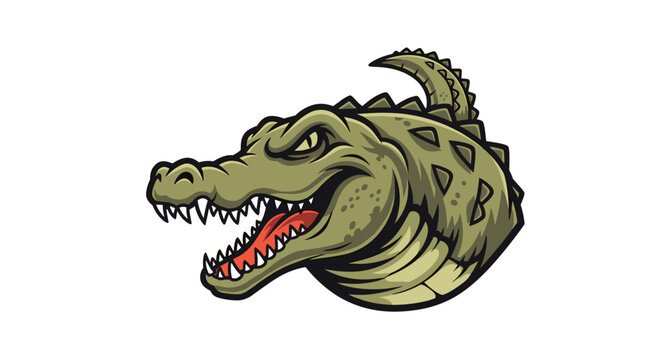 Crocodile Head with Open Mouth.