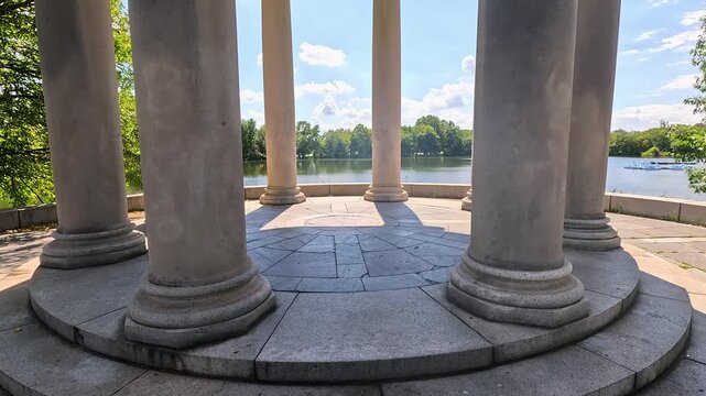 Footage of a gorgeous landscape at FDR Park in Philadelphia Pennsylvania USA