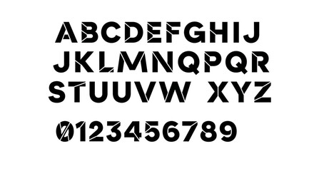 Obraz premium Alphabet and numbers typography set.