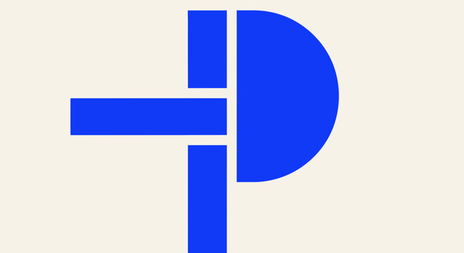 Blue Letter P Logo Symbol.